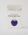 blue body soap in the shape of a ball in a box 