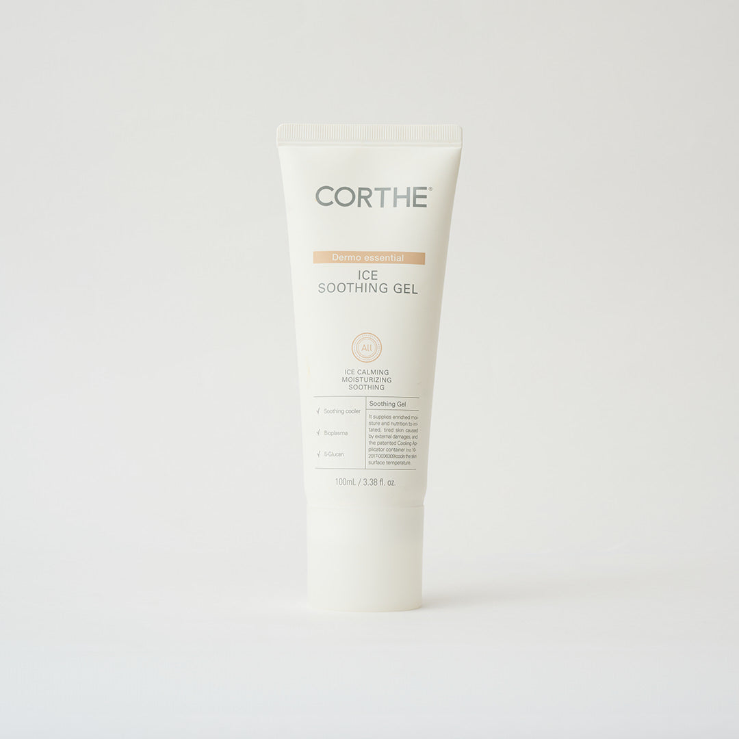 skin soothing gel in white bottle
