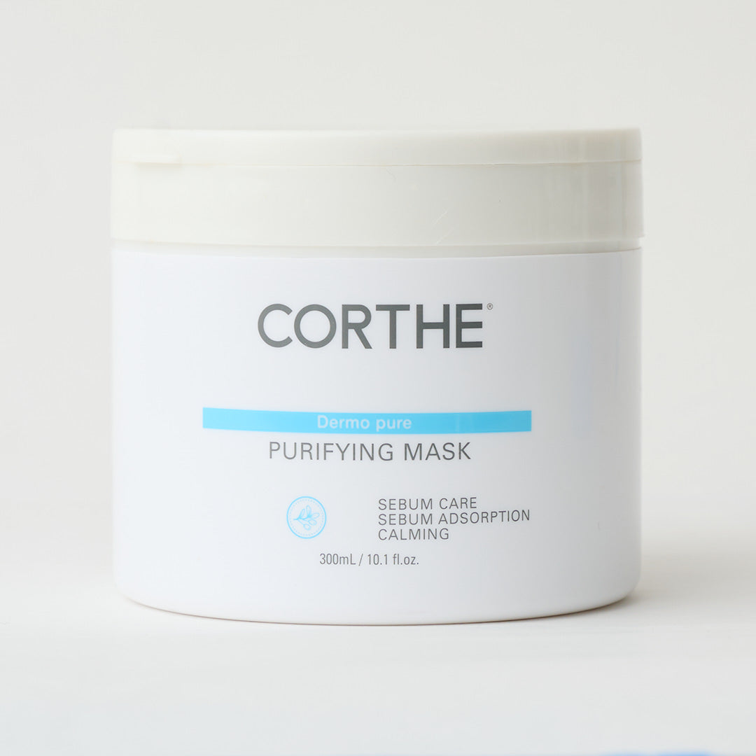 facial clay mask in white container
