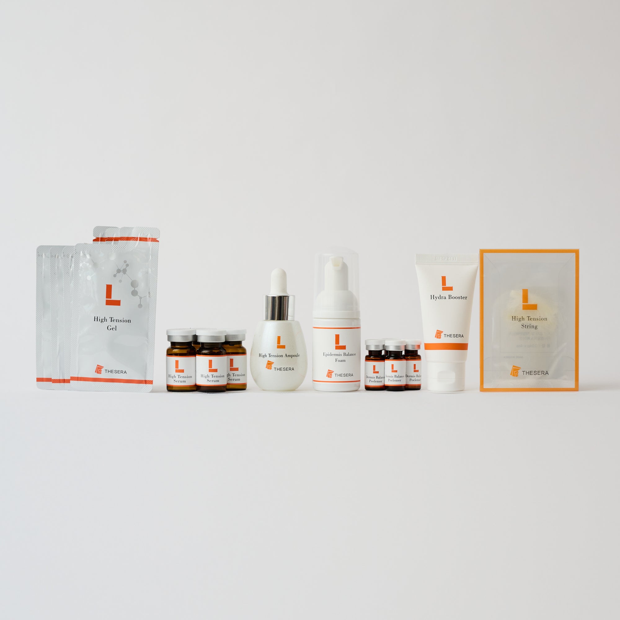 different skincare products lined up next to each other 